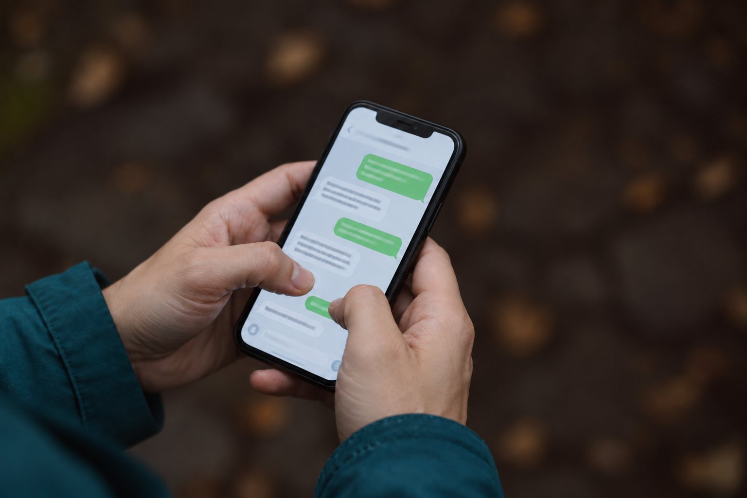 スマートフォンでメッセージをやり取りしている